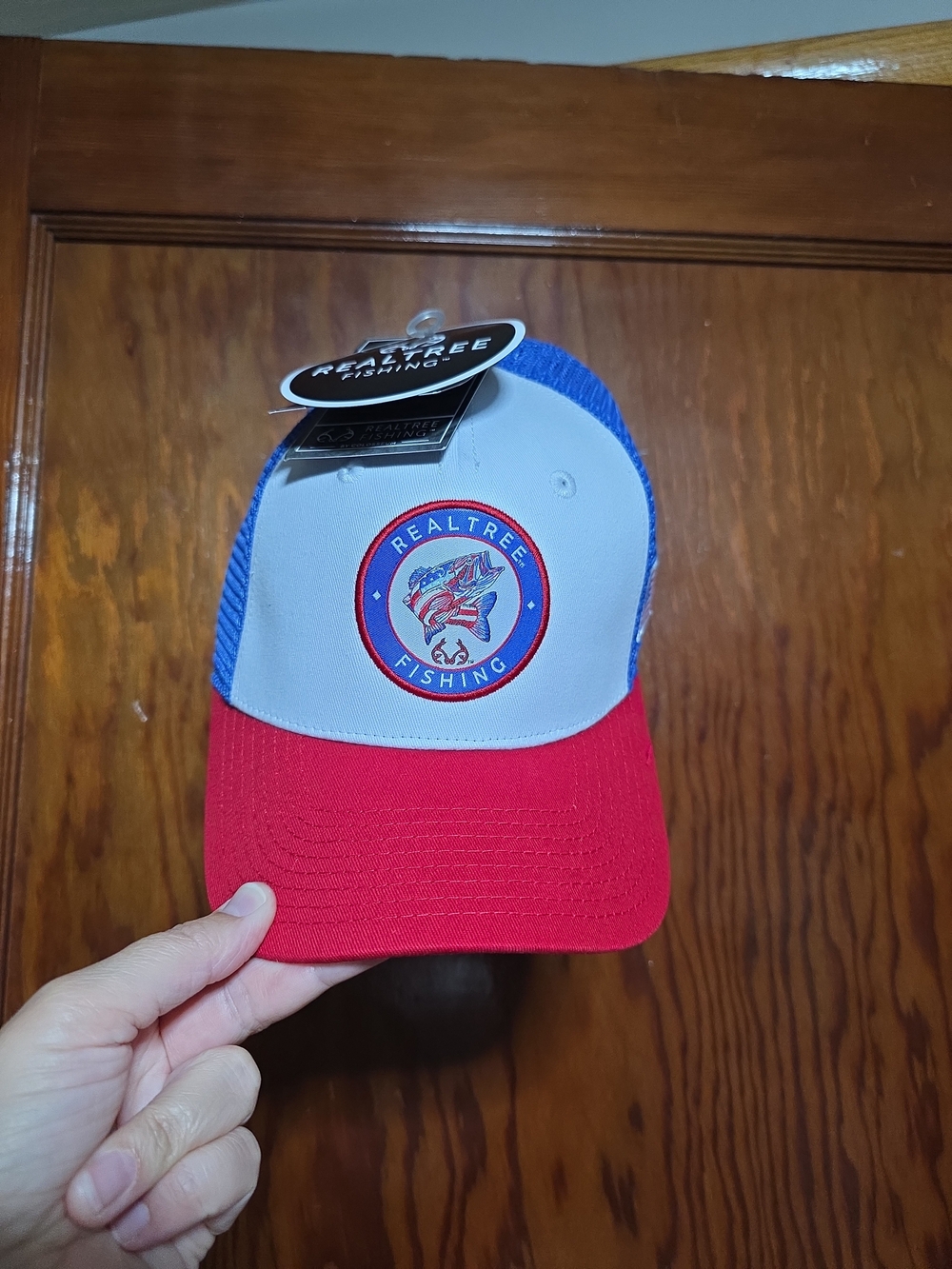 Realtree Fishing Trucker Cap - Red, Blue, White